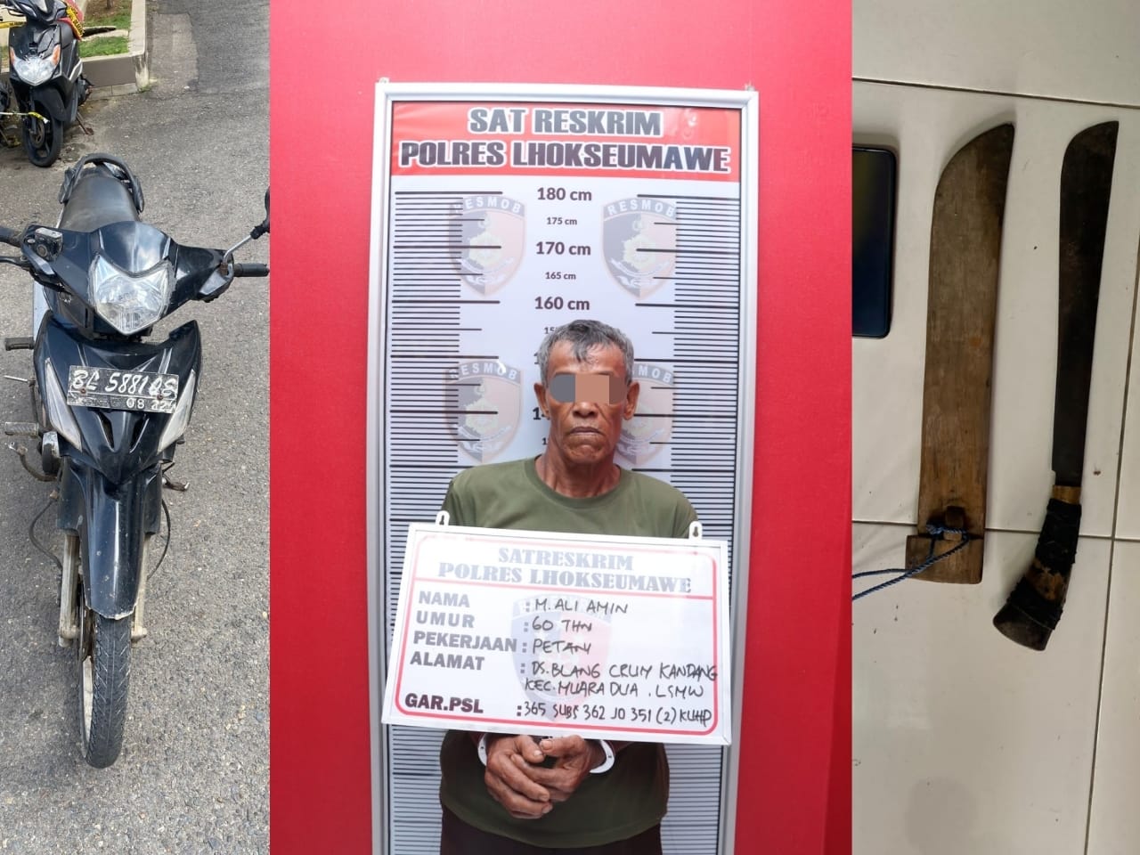 Polisi Bekuk Tersangka Pencurian dengan Kekerasan di Lhokseumawe