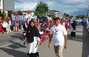Kacabdin Bireuen Abdul Hamid SPd MPd, Sambut kedatangan tim PON XXI Aceh -Sumut tahun 2024,di Kabupaten Bireuen