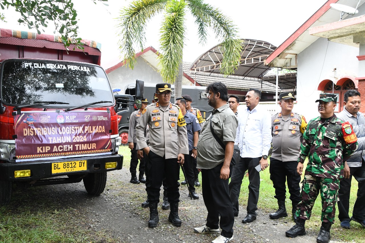 Kapolres Aceh Timur Lepas Pergeseran Logistik Pilkada 2024 Untuk Wilayah Terjauh