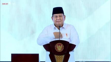 Presiden Prabowo Subianto berharap Munas Kadin dapat menjaga persatuan hingga kekompakan. (Foto: YouTube Sekretariat Presiden)
