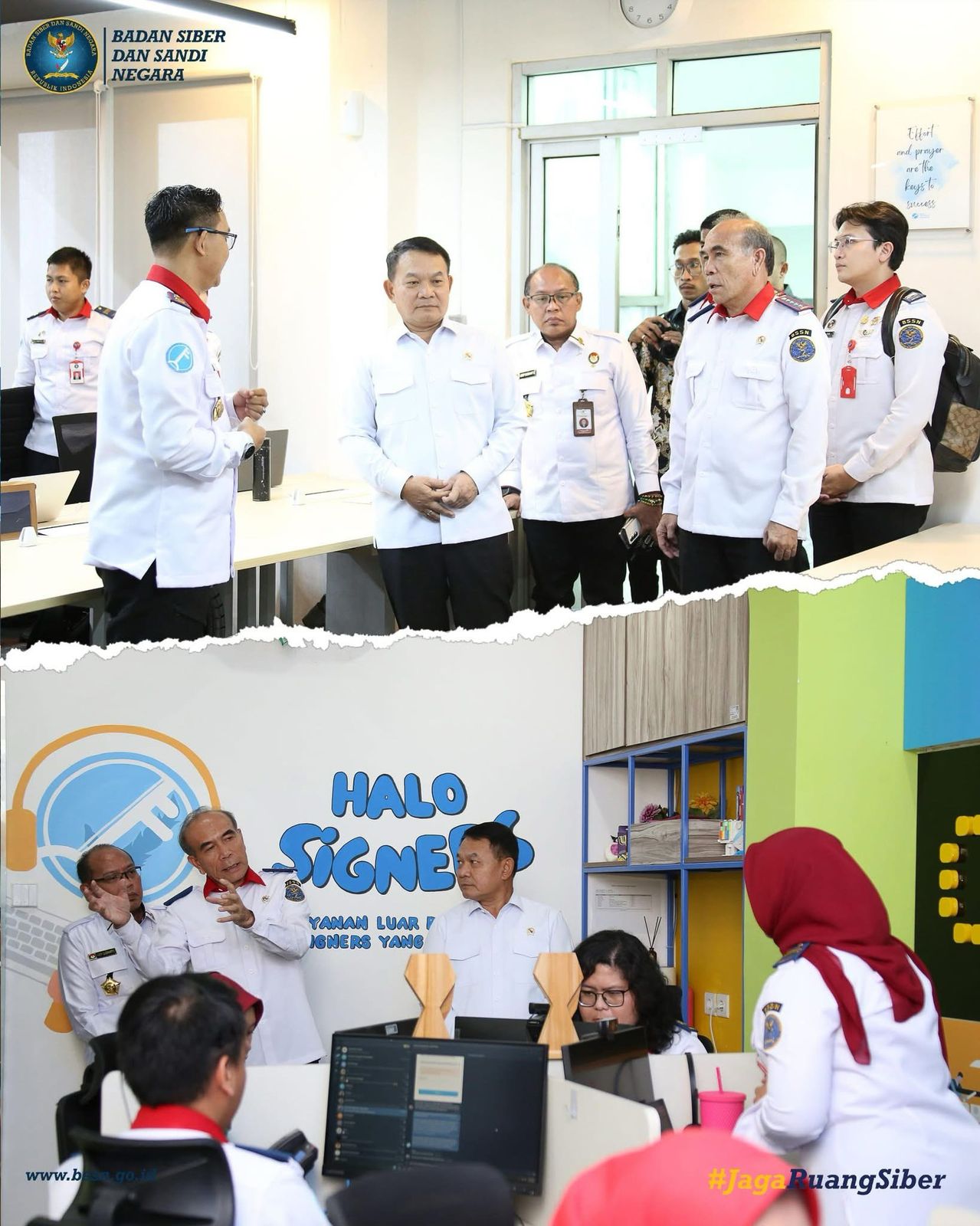 Kolaborasi Strategis: Kepala BSSN Letjen TNI (Purn) Hinsa Siburian Terima Kunjungan Penasihat Khusus Presiden Bidang Pertahanan Nasional Jenderal TNI (Purn) Dudung Abdurachman di Kantor BSSN Ragunan