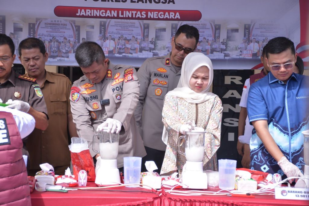 Jeffry Sentana Hadiri Pemusnahan 23 Kg Narkotika di Polres Langsa, Dukung Upaya Berantas Peredaran Ganja dan Sabu