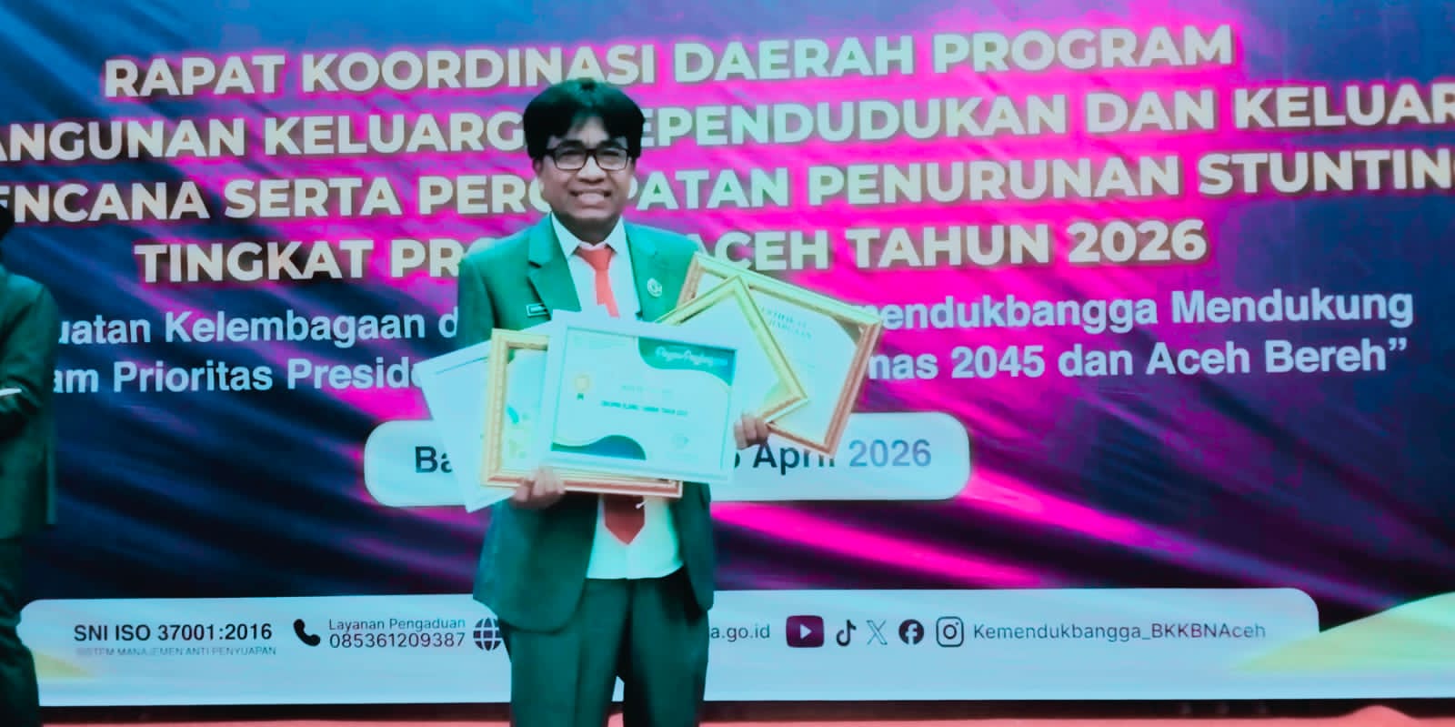 Kementerian Dukbangga BKKBN Berikan Penghargaan untuk Kota Lhokseumawe Atas kinerja Program Bangga kencana dan Percepatan Stunting